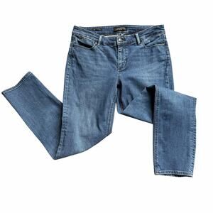 Talbots Flawless Five-Pocket Jeans Womens 8P Blue Straight Stretch Denim